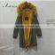 Italy style new desgin long winter warm fur jacket hood coats outwear faux fur lined parka