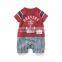2016 summer navy style stripe baby boy romper