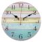 Wooden Wall Clock Vintage Colorful Stripe Rustic Country Tuscan Style