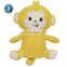 Stuffed Animal Plush Yellow Monkey U Shaped Pillow Fashion 2 in 1 Convertible Kids Travel Neck Pillow