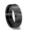 Best selling alibaba jewelry mens tungsten ring, flat brushed black tungsten carbide ring blank