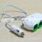 3Way Car Cigarette Lighter Socket Splitter DC Power Charger Adapter 2 USB Port 12V/24V