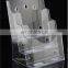 4 Tier Acrylic Brochures Menu Magazine Holder For Wall Mounted orTabletop