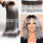 fx ombre hair extensions T1b Grey, two color ombre human hair weave bundles