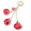 Fashion Leather Rose Tassel metal Keyring Handbag Pendant Promotional keychain bag charms