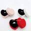 Wholesale Pink Lychee Pattern PU Leather Heart-shaped  Mini  Wedding Ring Packaging Gift Box