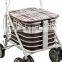 6 wheels heavy duty rollator shopping trolley cart walker with basket