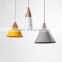 Modern Wood Pendant Lights Lamparas Colorful Aluminum Lamp Shade Luminaire Ceiling Lamps for Dining Room/Restaurant /Bar/Coffee