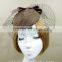 Custom Design Felt Fascinator Hat With Veil Wool Hat For women