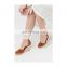handmade fancy fashion design women high heel round toe with beautiful lace up wedge sandals shoes (LAJWG0053)