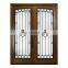 USA House flat exterior main entrance wooden door french wrought iron door