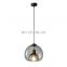 Kitchen Dinner Table Smoke Grey Cognac Amber Color Round Ball Light LED Pendant Lamp Glass Hanging Lamp