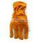 Cowhide Gardening Yellow Safety Heat Resistant Mechanict Driving Welding Leather Working Gloves