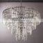 Large round Brass Iron Crystal Chandelier with Black Finish Luxury Hotel Lobby Pendant LED Light for Wedding Decor Living Room