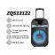 12 Inch Portable Trolley Subwoofer Speaker With Colorful RGB Lights 60W Deep Bass Support Dual Wireless Mic