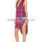 2016 Laides Sleeveless Long Plaid Tank Top
