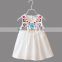 Girls Vintage Embroidered Sundress, Natural Cotton Gauze Pinafore Dress, White Boho Wedding, Flower Girl Dress, Crocheted cotton