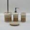 Polyresin sandstone bathroom accessories set with hemp rope