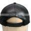 Blank wholesale 5 panel plain leather strap back hats