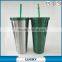 New 22 OZ Starbucks Stainless Steel Cold Cup Or Stainless Steel Straw Mug Tumbler With Straw