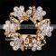 Gold plated zinc alloy multifunctional rhinestone full jewelled China wholesale scarf clip brooch