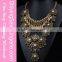 Fashion Gold Leaf Rhinestone Statement Chunky Collar Necklace