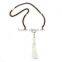 Original Natural Wood Grain Beads White Turquoise Beads Alloy Beads Long Tassel Necklace