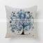 Life Home Decor Cotton Linen Square Pillowcase Green Flower Tree Printed Throw Pillow Sham Cushion Cover 18" x 18"