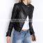 Women pu leather motorcycle jackets &t nice quality leather jacket