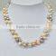 Wholesale price mix color drop shape fresh water pearl bead necklace chain