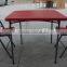 red color plastic folding camping square table for 4 seats