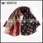 Wentou American Flag Printed Voile Wrap Shawls Scarf