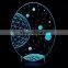 3D Optical Illusion Moon Scene Night Lamp Night Light 10 Colorful LEDs Ultra-thin Acrylic Light Panel AA Battery or DC 5V