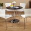 Living room strong 201 stainless steel base modern round glass tea table