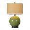 Factory wholesale home decor artificial ceramic table lamp for hotel design with fabric shade