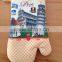 Digital printing photo printing 2 pcs kitchen set oven mitten and pot holder