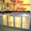 Bar counter fridge with stainless steel table top