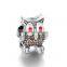 X350 Wholesale Enamel Crystal Owl Charms 925 Sterling Silver
