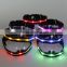 Black webbing glowing in dark waterproof led dog collars