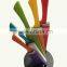p45-059 6pc stainless steel color knife set with wooden folding block