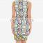 women's textured woven in graphic print sheath dress