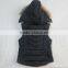 Girl Basic Padding Vest With Fur Hood