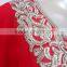 RED SILVER EMBROIDERED georgette CAFTAN kaftan tunic poncho Zip cover up