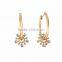 18K Gold Plated Zirconia Hoop Earrings