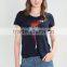 MGOO China Supplier Custom Sequin Embroidered T Shirts Women Soft Cotton Short Sleeves T Shirt