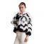 Myfur Short Style White and Black Fox Fur Coat For Girls and Women