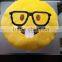 Top quality cute design certification stuffed toys custom plush cushion emoji pillows