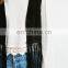 Fashion Fully Lined Black Ladies Suede Leather Vest With Longline Fringe