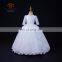 Appliqued Lace Long Sleeve Puffy Children Model Wedding Dress One Piece Baby Girl Party Dresses