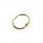 High polished stainless steel nail style love bangle bracelet oval gold charm fits 7.5 inch wrist